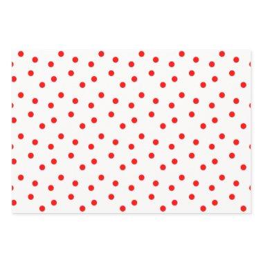 Red White And Green Polka Dot Wrapping Paper Sheets