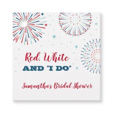 Red, White and I DO Bridal Shower Favor Tag