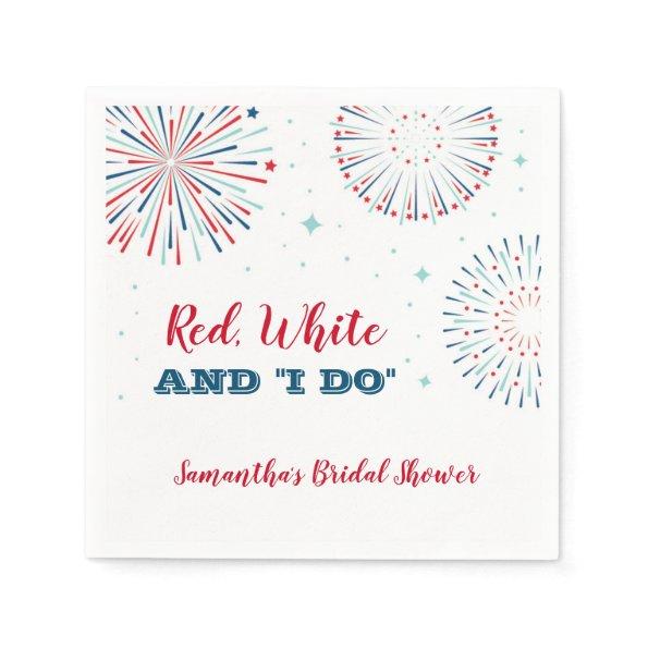 Red, White and I DO Bridal Shower Napkin