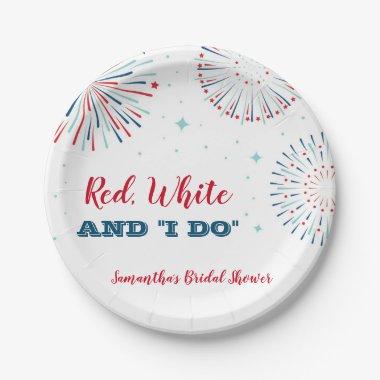 Red, White and I DO Bridal Shower Plates