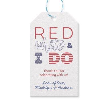 Red White And I Do Co-Ed Wedding Shower Favor Gift Tags