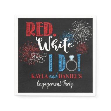 Red White and I Do Engagement Party Napkins
