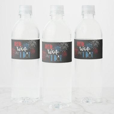 Red White and I Do Engagement Party Water Bottle Label