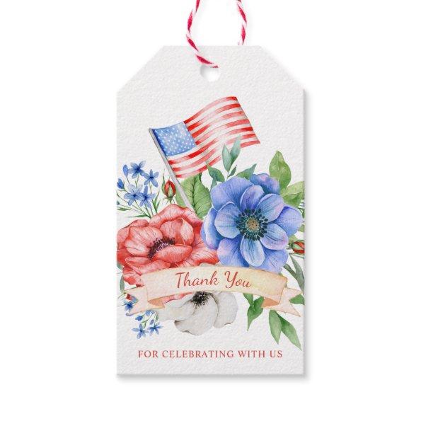 Red White and I Do Patriotic Bridal Shower Favor B Gift Tags