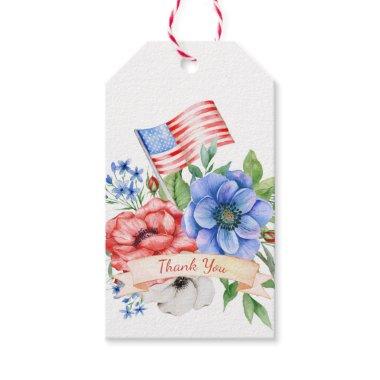 Red White and I Do Patriotic Bridal Shower Favor B Gift Tags