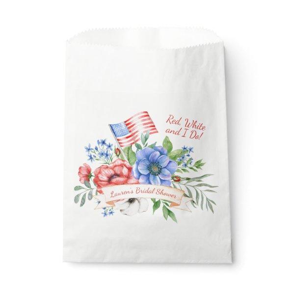 Red White and I Do Patriotic Bridal Shower Favor Bag