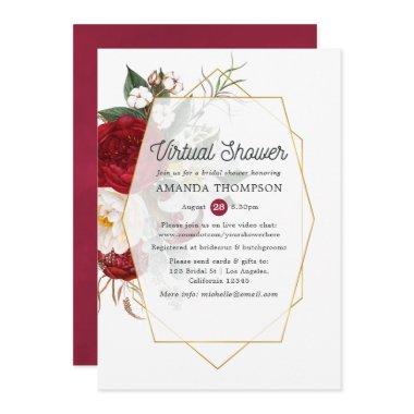 Red & White Floral Geometric Virtual