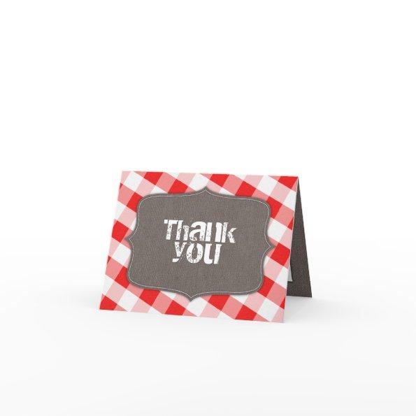 Red & White Gingham Canvas Thank You