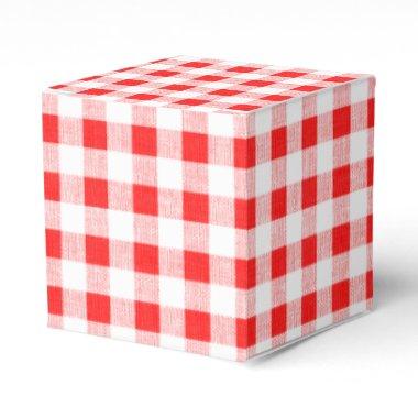 Red White Gingham Pattern Favor Boxes