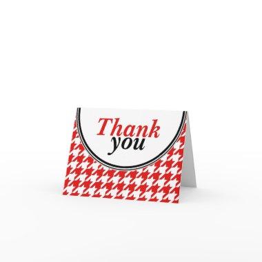 Red & White Houndstooth custom Thank You