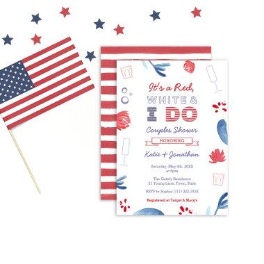 Red White & I Do Bachelorette Party Bridal Shower Invitations