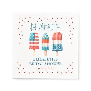 Red, White & I Do Patriotic Popsicle  Napkins