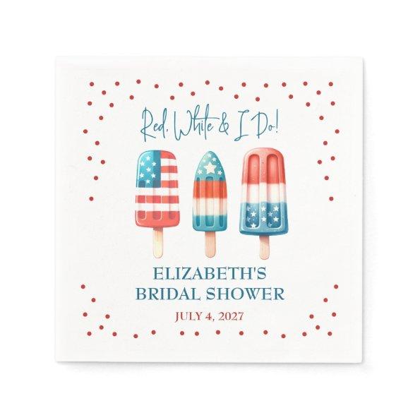 Red, White & I Do Patriotic Popsicle  Napkins