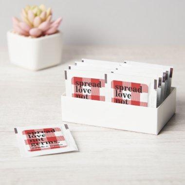 Red White Picnic Check Wedding BBQ Personalized Hand Sanitizer Packet
