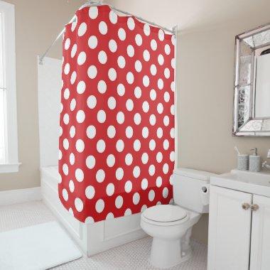 Red & White Polka Dots Shower Curtain