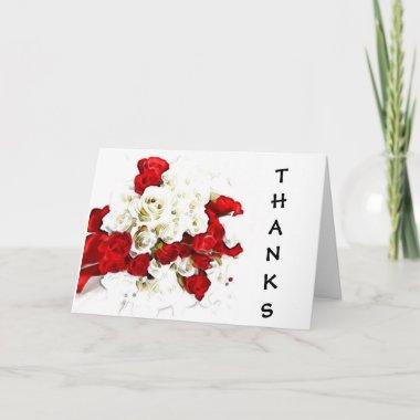 Red-White Rose Thank You Notes