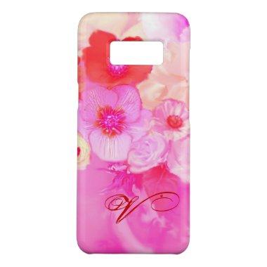 RED WHITE ROSES AND PINK ANEMONE FLOWERS MONOGRAM Case-Mate SAMSUNG GALAXY S8 CASE