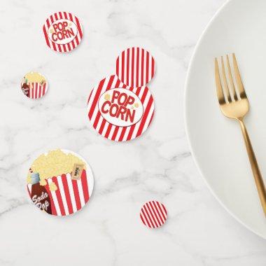 Red & White Stripes Fun Popcorn Birthday Party Confetti