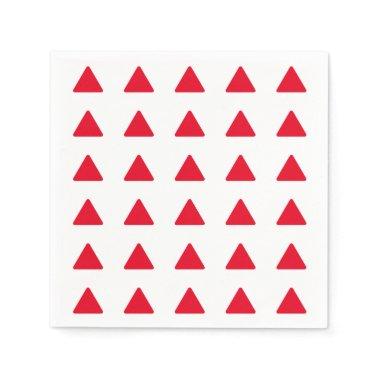 Red White Triangle Pattern Modern Artwork Napkins