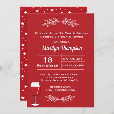 Red Wine Bridal Cocktail Shower Invitations
