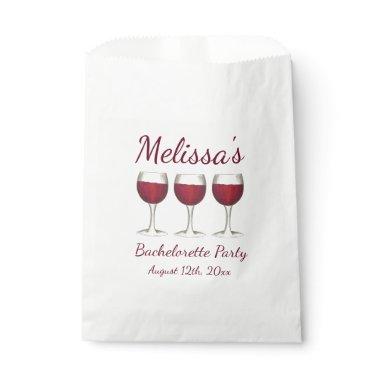 Red Wine Glasses Bachelorette  Party Favor Bag