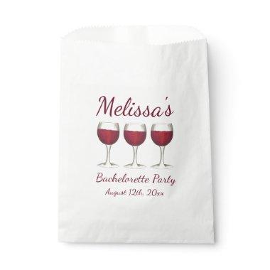 Red Wine Glasses Bachelorette Bridal Shower Party Favor Bag