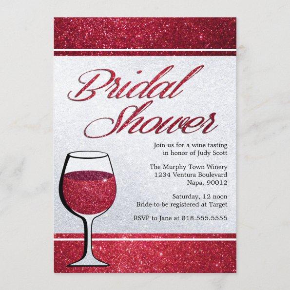 Red Wine Tasting Bridal Shower Invitations
