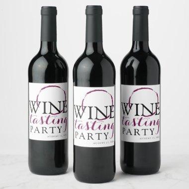 Red Wine Tasting Party Wine Label