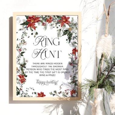 Red Winter Evergreen Ring Hunt  Game Poster