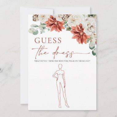 Red Winter Guess The Dress Bridal Shower Game Invitations