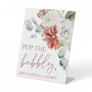 Red Winter Pop The Bubbly She's Getting A Hubby Pedestal Sign