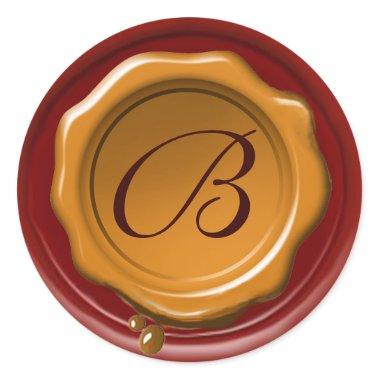 RED YELLOW BROWN WAX SEAL Monogram