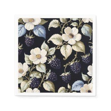 Regal Elegance Blackberry & Blooms Napkins