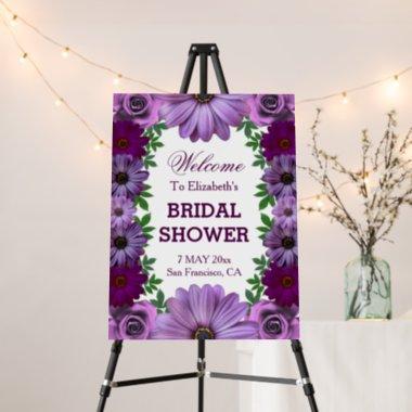 Regal Purple Floral Bridal Shower Foam Board