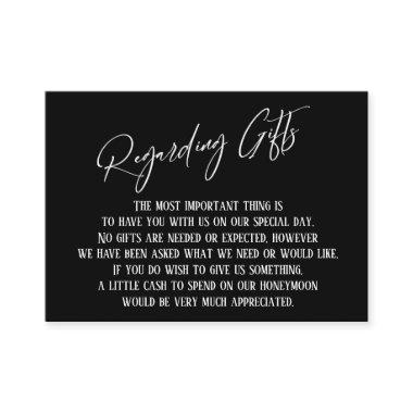 Regarding Gifts Handwriting Black and White Enclosure