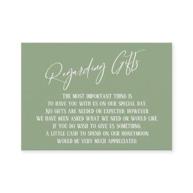 Regarding Gifts Handwriting Sage Green Enclosure