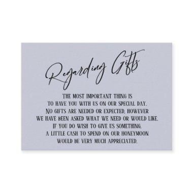 Regarding Gifts Handwriting Simple Dusty Blue Enclosure