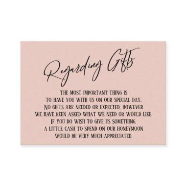 Regarding Gifts Modern Handwriting Simple Blush Enclosure