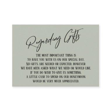 Regarding Gifts Modern Handwriting Simple Sage Enclosure