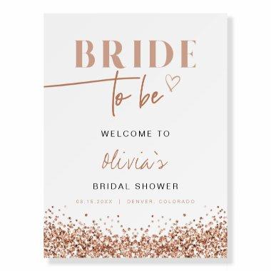 REGINA Rose Gold Blush Pink Bridal Shower Welcome Foam Board