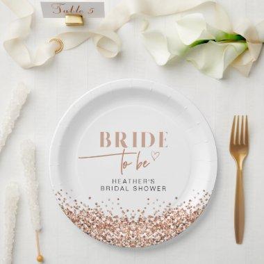 REGINA Rose Gold Blush Pink Bride to Be Shower Paper Plates