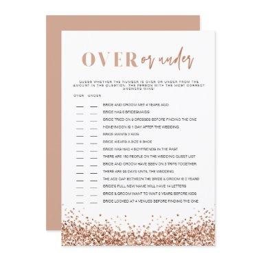 REGINA Rose Gold Over Under Bridal Shower Game Invitations