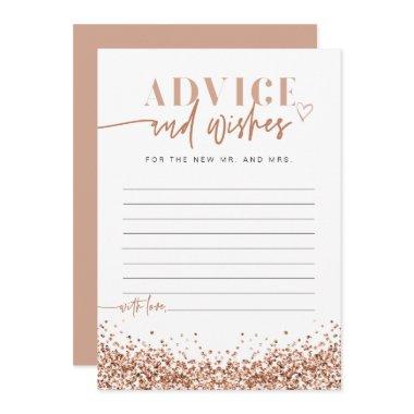 REGINA Rose Gold Sequins Advice and Wishes Invitations