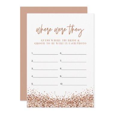 REGINA Rose Gold Where Were They Bridal Shower Invitations