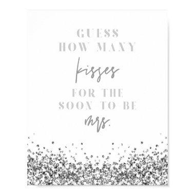 REGINA Silver How Many Kisses Bridal Shower Game P Poster