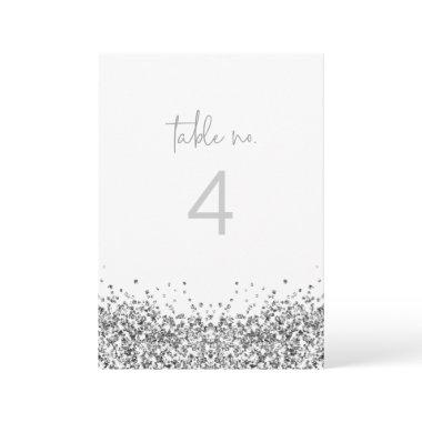 REGINA Silver Sequins Glitter Table Number
