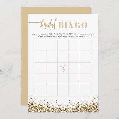 REGINA Yellow Gold Bridal Shower Bingo Game Invitations