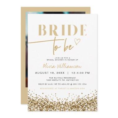 REGINA Yellow Gold Sequins Sparkly Bridal Shower Invitations