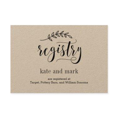 Registry  - Rustic Elegance - Kraft