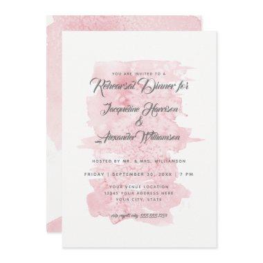 Rehearsal Dinner Modern Simple Watercolor Wash Invitations